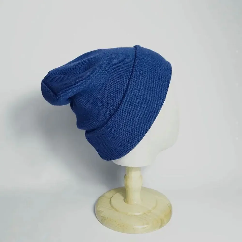 New dark blue 100% WOOL warm beanie 3-15